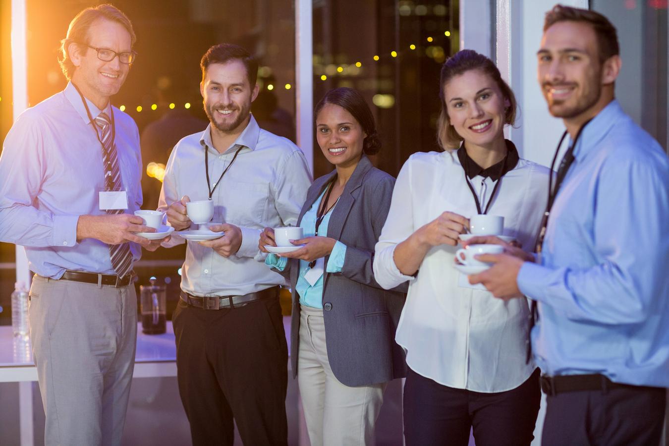 a group of people smiling drinking espresso customer marketing customers marketing customers marketing