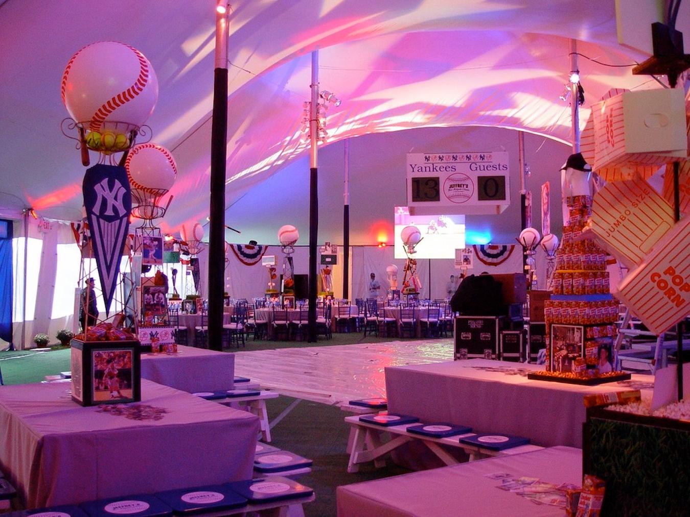 an event venue filled with sports team decor corporate event theme ideas big top tent current events guests enjoy right theme