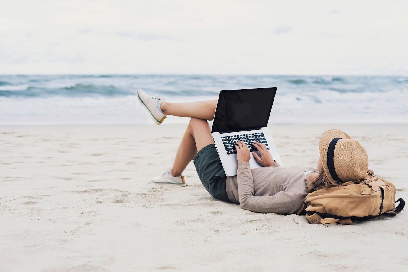 man sitting with a laptop on the beach major depressive disorder mental health professional dark beach sun life helpful hot sad school less energy winter